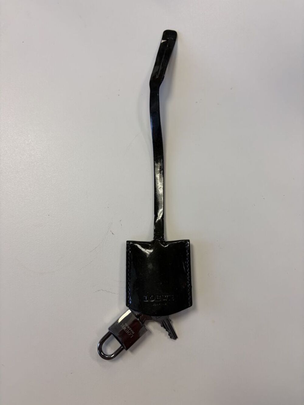 Loewe Black Patent Leather Clochette with Lock and Key